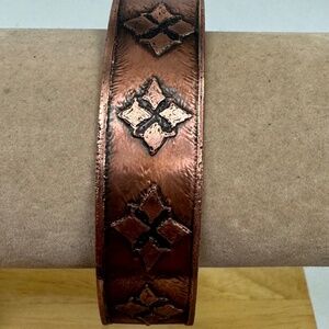 Copper Etched Cuff Bracelet